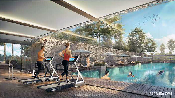 Barbuda Club — lap pool dan gym